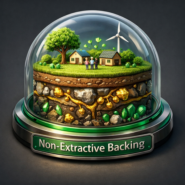 Non-Extractive Backing — minerals below, community above